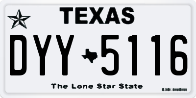 TX license plate DYY5116