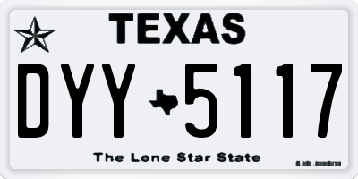 TX license plate DYY5117