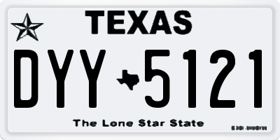TX license plate DYY5121