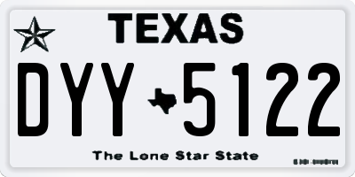 TX license plate DYY5122
