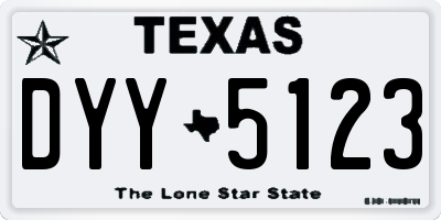 TX license plate DYY5123