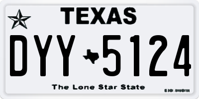 TX license plate DYY5124
