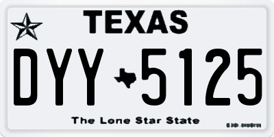 TX license plate DYY5125