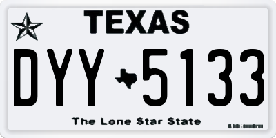 TX license plate DYY5133