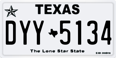 TX license plate DYY5134