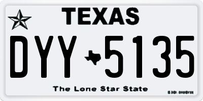 TX license plate DYY5135