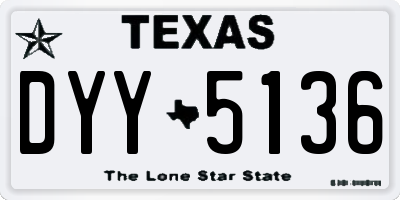 TX license plate DYY5136