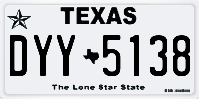 TX license plate DYY5138