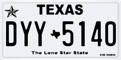 TX license plate DYY5140