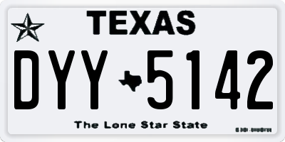 TX license plate DYY5142
