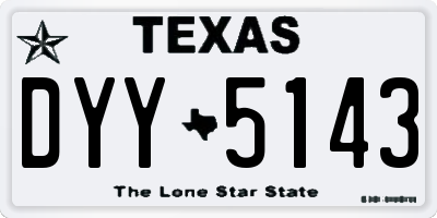 TX license plate DYY5143