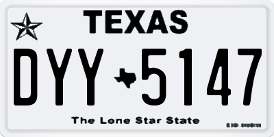TX license plate DYY5147