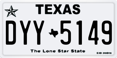 TX license plate DYY5149