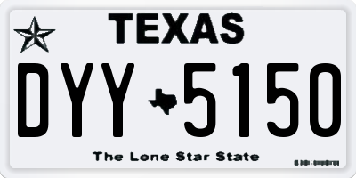 TX license plate DYY5150