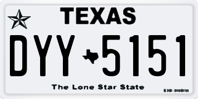 TX license plate DYY5151