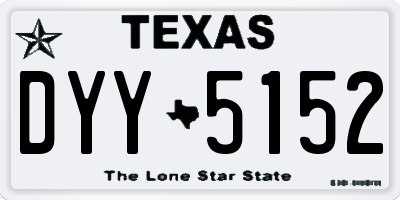 TX license plate DYY5152