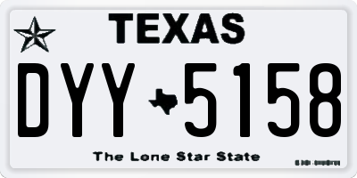 TX license plate DYY5158