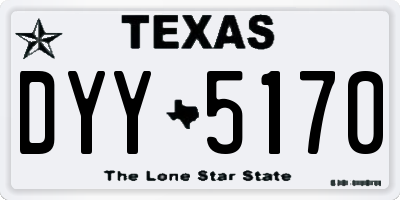 TX license plate DYY5170