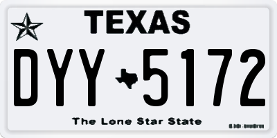 TX license plate DYY5172