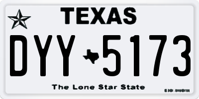 TX license plate DYY5173