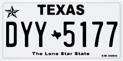 TX license plate DYY5177