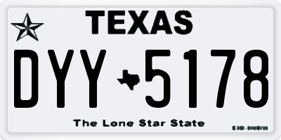 TX license plate DYY5178