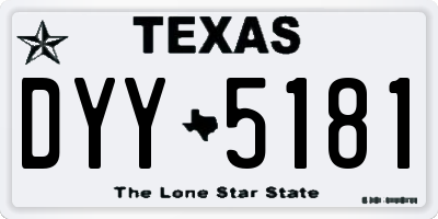 TX license plate DYY5181