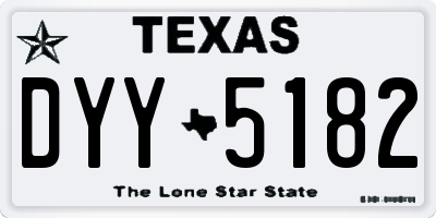 TX license plate DYY5182