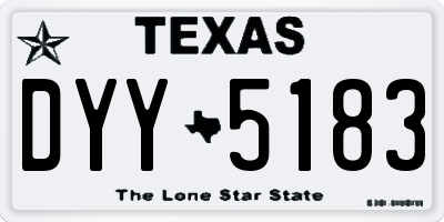 TX license plate DYY5183