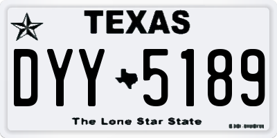 TX license plate DYY5189