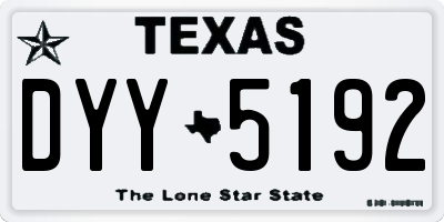 TX license plate DYY5192