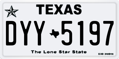 TX license plate DYY5197