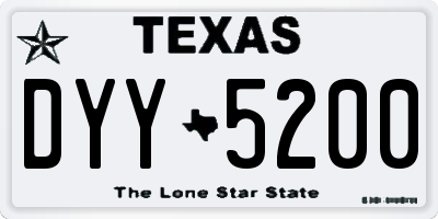 TX license plate DYY5200