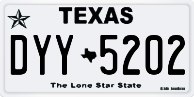 TX license plate DYY5202