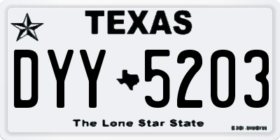 TX license plate DYY5203