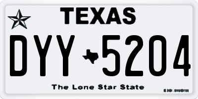 TX license plate DYY5204