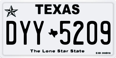 TX license plate DYY5209