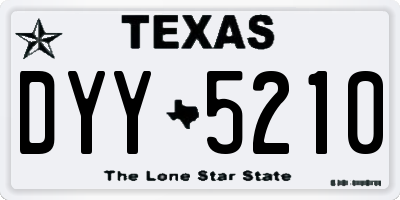 TX license plate DYY5210