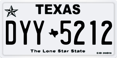 TX license plate DYY5212
