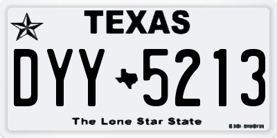 TX license plate DYY5213
