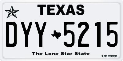 TX license plate DYY5215