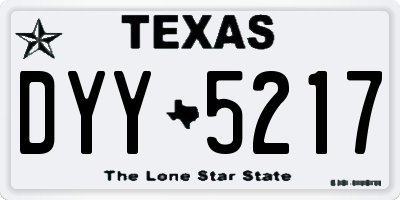 TX license plate DYY5217