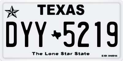 TX license plate DYY5219