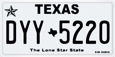 TX license plate DYY5220