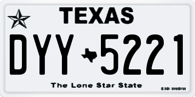 TX license plate DYY5221