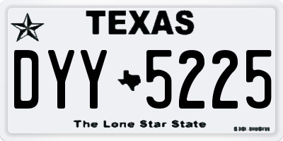 TX license plate DYY5225