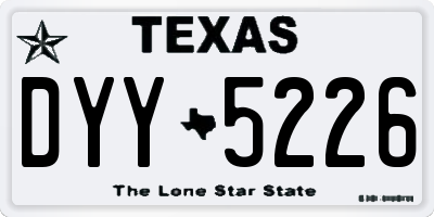 TX license plate DYY5226
