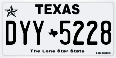 TX license plate DYY5228