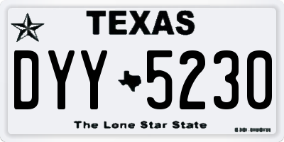 TX license plate DYY5230