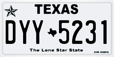 TX license plate DYY5231